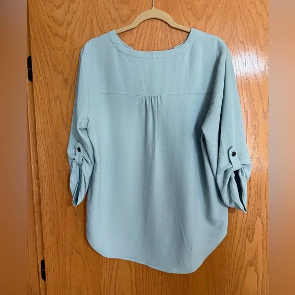 3 Maurice’s brand 3/4 length Atwood Popover Blouses, size large, gently worn. - Picture 4 of 14